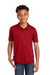 Sport-Tek YST640 Youth RacerMesh Moisture Wicking Short Sleeve Polo Shirt True Red Model Front