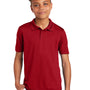 Sport-Tek Youth RacerMesh Moisture Wicking Short Sleeve Polo Shirt - True Red