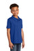 Sport-Tek YST640 Youth RacerMesh Moisture Wicking Short Sleeve Polo Shirt True Royal Blue Model 3q