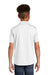 Sport-Tek YST640 Youth RacerMesh Moisture Wicking Short Sleeve Polo Shirt White Model Back