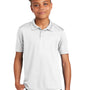 Sport-Tek Youth RacerMesh Moisture Wicking Short Sleeve Polo Shirt - White