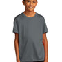 Sport-Tek Youth Re-Compete Moisture Wicking Short Sleeve Crewneck T-Shirt - Iron Grey