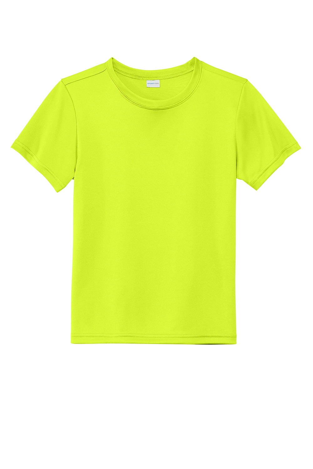 Sport-Tek YST720 Youth Re-Compete Moisture Wicking Short Sleeve Crewneck T-Shirt Neon Yellow Flat Front