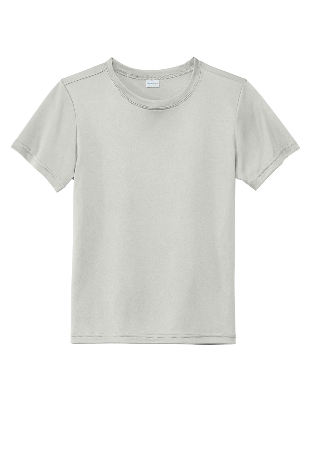 Sport-Tek YST720 Youth Re-Compete Moisture Wicking Short Sleeve Crewneck T-Shirt Silver Grey Flat Front