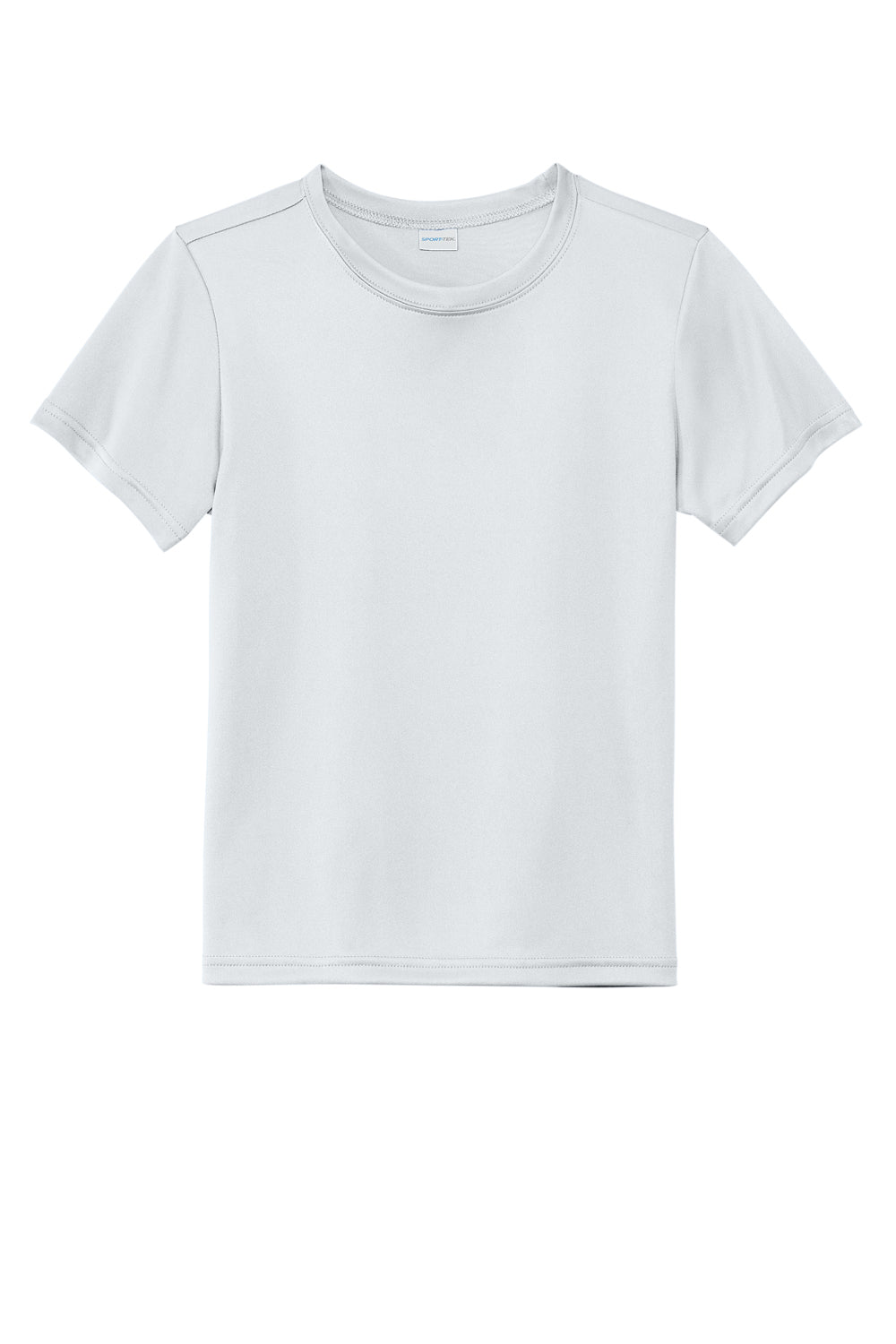 Sport-Tek YST720 Youth Re-Compete Moisture Wicking Short Sleeve Crewneck T-Shirt White Flat Front