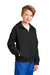 Sport-Tek YST73 Youth Water Resistant Full Zip Hooded Jacket Black Model 3q