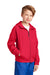 Sport-Tek YST73 Youth Water Resistant Full Zip Hooded Jacket True Red Model 3q