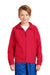 Sport-Tek YST73 Youth Water Resistant Full Zip Hooded Jacket True Red Model Front