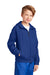 Sport-Tek YST73 Youth Water Resistant Full Zip Hooded Jacket True Royal Blue Model 3q