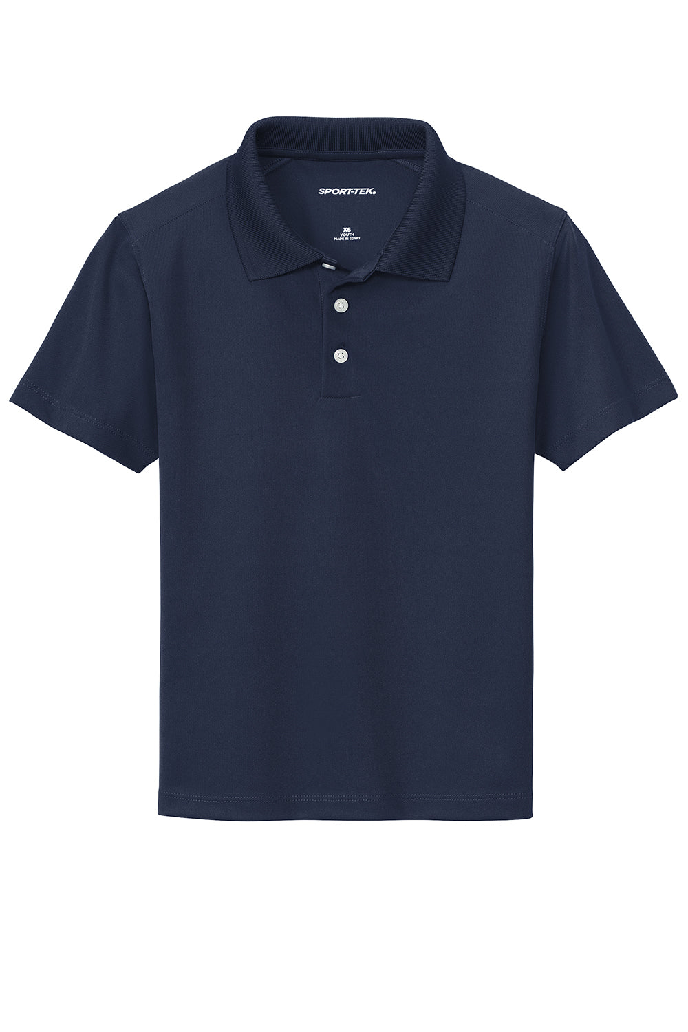 Sport-Tek YST740 Youth Moisture Wicking Micropique Short Sleeve Polo Shirt True Navy Blue Flat Front