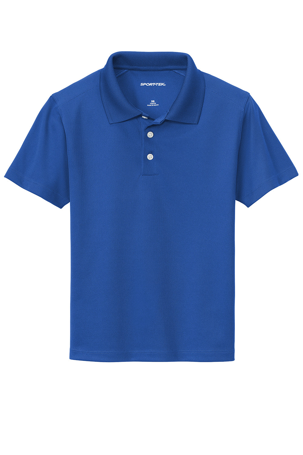 Sport-Tek YST740 Youth Moisture Wicking Micropique Short Sleeve Polo Shirt True Royal Blue Flat Front