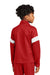 Sport-Tek YST800 Youth Travel Full Zip Jacket Deep Red/White Model Back