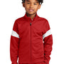 Sport-Tek Youth Moisture Wicking Travel Full Zip Jacket - Deep Red/White - New