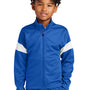 Sport-Tek Youth Moisture Wicking Travel Full Zip Jacket - True Royal Blue/White - New