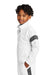 Sport-Tek YST800 Youth Travel Full Zip Jacket White/Iron Grey Model Side