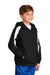 Sport-Tek YST81 Youth Full Zip Hooded Jacket Black/White Model 3q