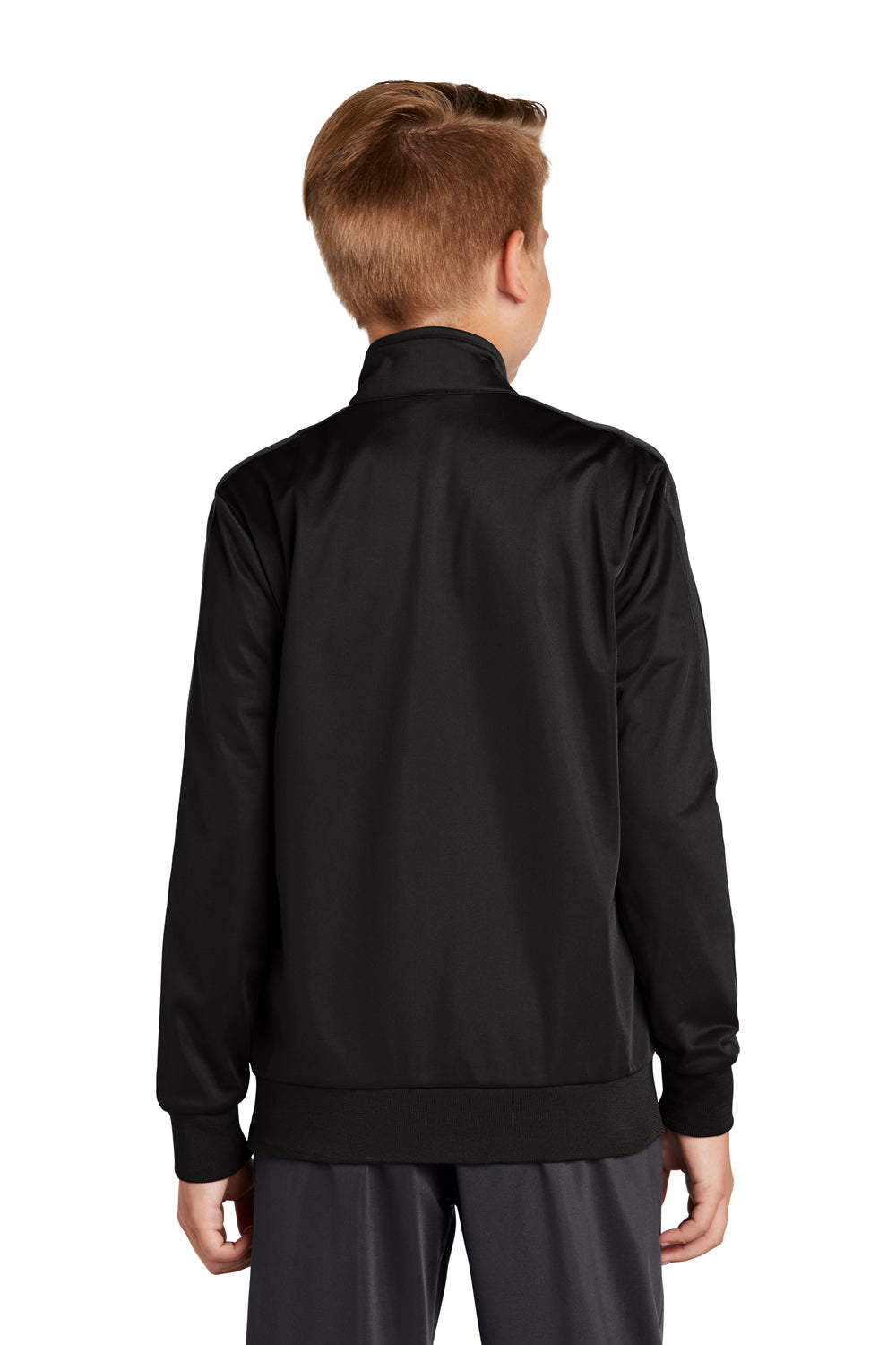 Sport-Tek YST94 Youth Full Zip Track Jacket Black Model Back