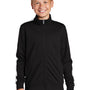 Sport-Tek Youth Full Zip Track Jacket - Black/White