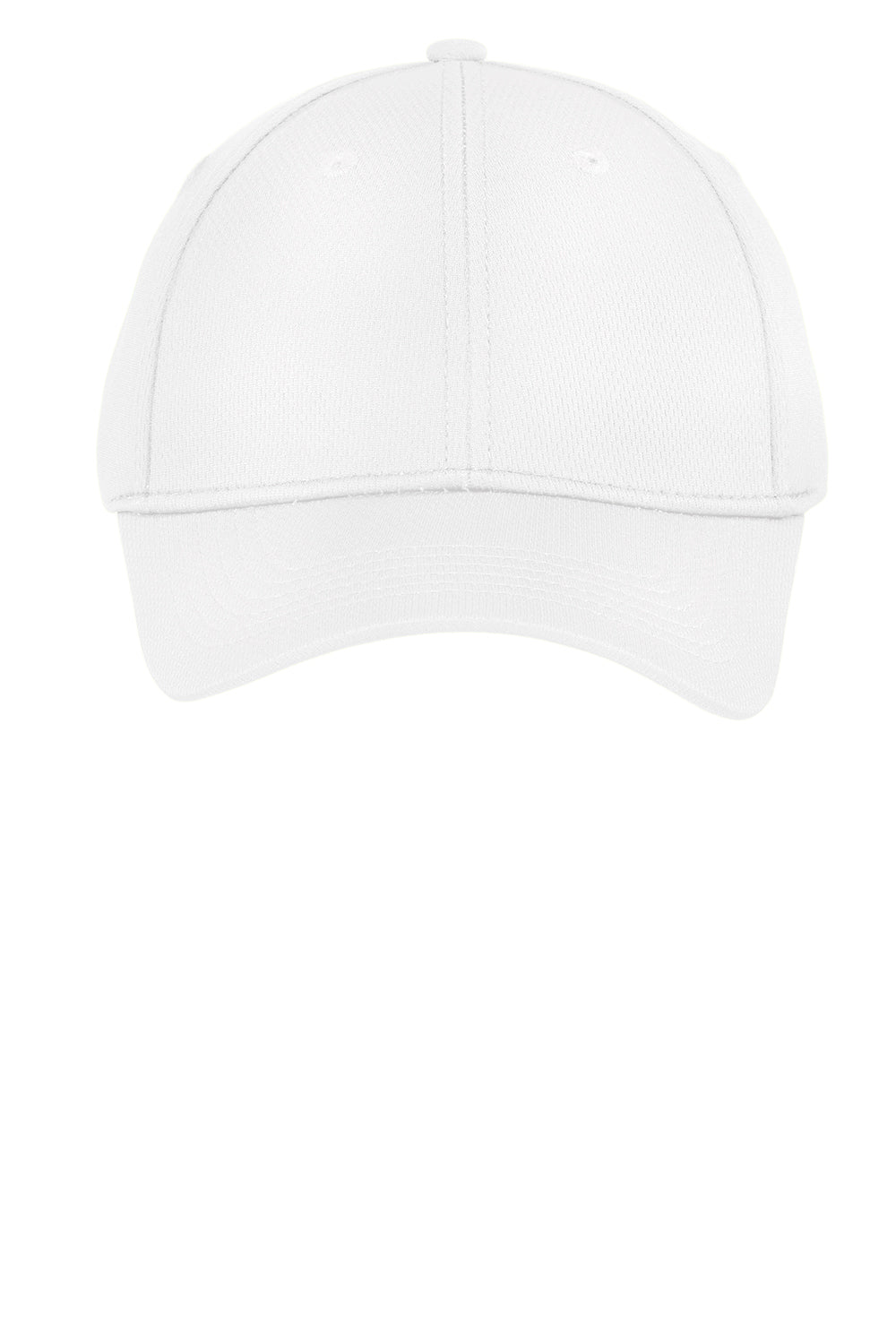 Sport-Tek YSTC26 Moisture Wicking RacerMesh Adjustable Hat White Flat Front