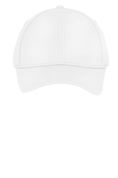 Sport-Tek YSTC26 Moisture Wicking RacerMesh Adjustable Hat White Flat Front