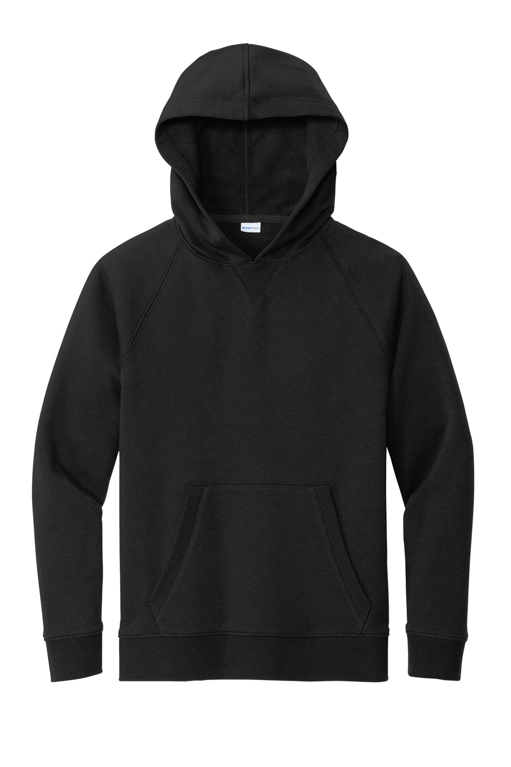 Sport-Tek YSTF200 Youth Drive Fleece Hooded Sweatshirt Hoodie Black Flat Front