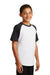 Sport-Tek YT201 Youth Short Sleeve Crewneck T-Shirt White/Black Model 3q