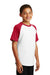 Sport-Tek YT201 Youth Short Sleeve Crewneck T-Shirt White/Red Model 3q