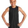 Sport-Tek Youth Moisture Wicking Mesh Reversible Tank Top - Black