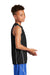 Sport-Tek YT555 Youth Moisture Wicking Mesh Reversible Tank Top Black Model Side