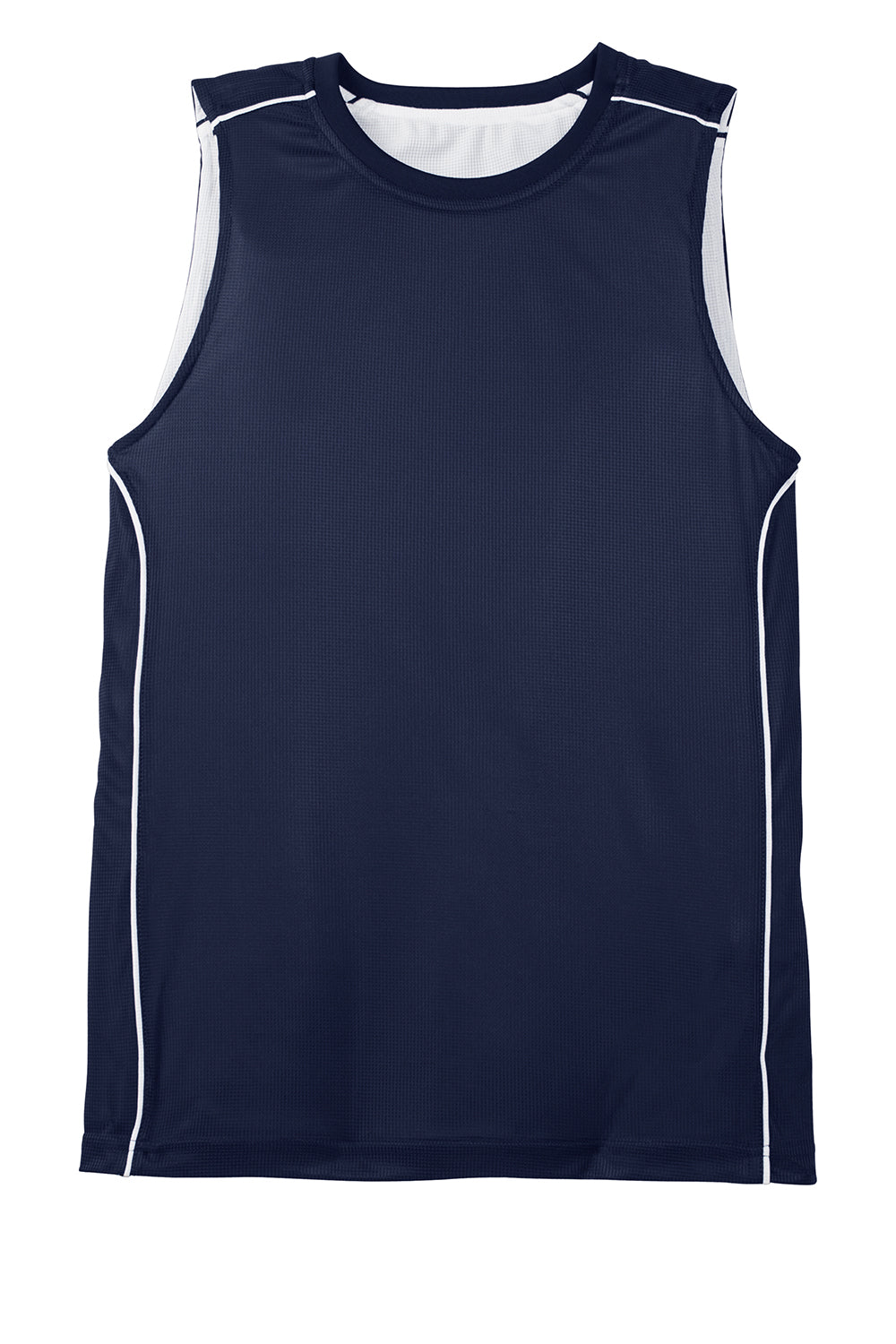 Sport-Tek YT555 Youth Moisture Wicking Mesh Reversible Tank Top True Navy Blue Flat Front