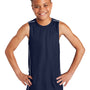 Sport-Tek Youth Moisture Wicking Mesh Reversible Tank Top - True Navy Blue