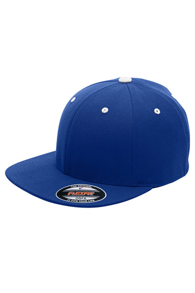 Team 365 ATB101 Mens Moisture Wicking Stretch Fit Hat Royal Blue/White Flat Front