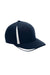 Team 365 ATB102 Mens Moisture Wicking Stretch Fit Hat Dark Navy Blue/White Flat Front