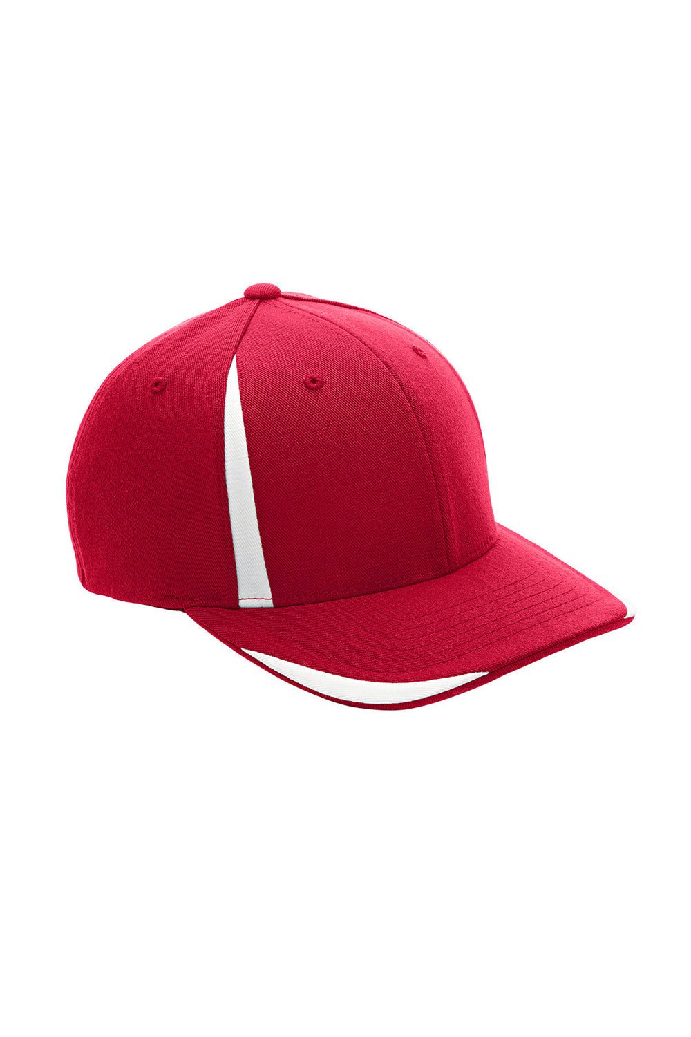 Team 365 ATB102 Mens Moisture Wicking Stretch Fit Hat Red/White Flat Front