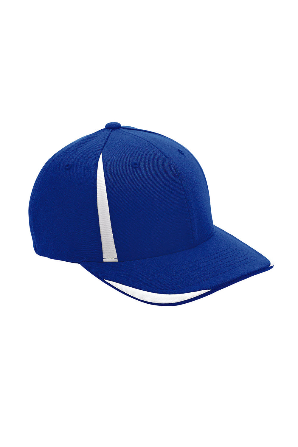 Team 365 ATB102 Mens Moisture Wicking Stretch Fit Hat Royal Blue/White Flat Front