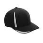 Team 365 Mens Moisture Wicking Stretch Fit Hat - Black/Silver Grey