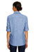 Burnside 5255 Womens Long Sleeve Button Down Shirt w/ Double Pockets Light Denim Model Back