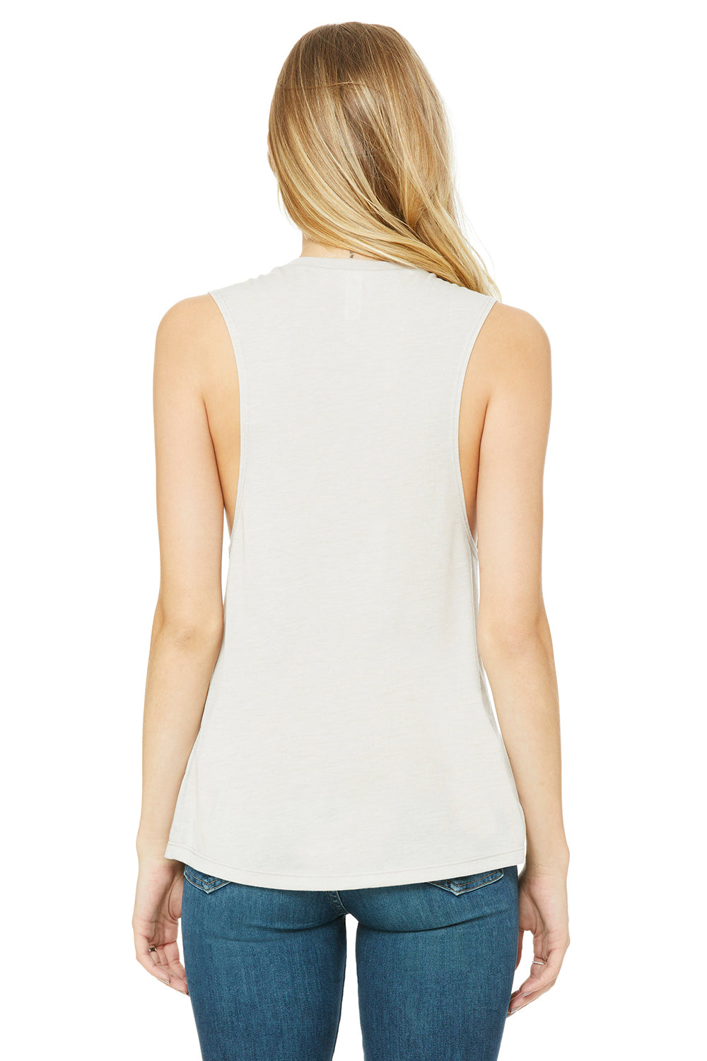 Bella + Canvas BC8803/B8803/8803 Womens Flowy Muscle Tank Top Heather Dust Model Back