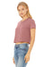 Bella + Canvas B8882/8882 Womens Flowy Cropped Short Sleeve Crewneck T-Shirt Mauve Model 3Q