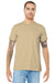 Bella + Canvas BC3001/3001C Mens Jersey Short Sleeve Crewneck T-Shirt Soft Cream Model Front