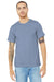 Bella + Canvas BC3001CVC/3001CVC Mens Heather CVC Short Sleeve Crewneck T-Shirt Heather Blue Model Front