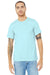 Bella + Canvas BC3001CVC/3001CVC Mens Heather CVC Short Sleeve Crewneck T-Shirt Heather Ice Blue Model Front