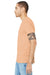 Bella + Canvas BC3001CVC/3001CVC Mens Heather CVC Short Sleeve Crewneck T-Shirt Heather Peach Model Side