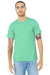 Bella + Canvas BC3001CVC/3001CVC Mens Heather CVC Short Sleeve Crewneck T-Shirt Heather Prism Mint Green Model Front