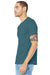 Bella + Canvas BC3001CVC/3001CVC Mens Heather CVC Short Sleeve Crewneck T-Shirt Heather Slate Blue Model 3Q