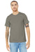 Bella + Canvas BC3001CVC/3001CVC Mens Heather CVC Short Sleeve Crewneck T-Shirt Heather Stone Model Front