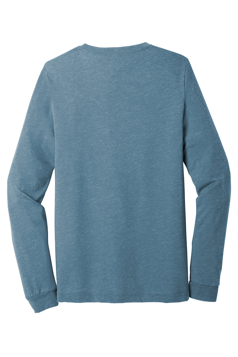 Bella + Canvas BC3513 Mens Long Sleeve Crewneck T-Shirt Denim Blue Flat Back