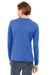 Bella + Canvas BC3513 Mens Long Sleeve Crewneck T-Shirt True Royal Blue Model Back