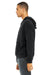 Bella + Canvas BC3729/3729 Mens Sponge Fleece Hooded Sweatshirt Hoodie Dark Grey Model Side