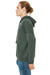 Bella + Canvas BC3729/3729 Mens Sponge Fleece Hooded Sweatshirt Hoodie Military Green Model Side